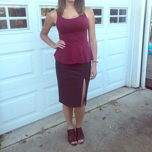 J.O.A faux suede skirt